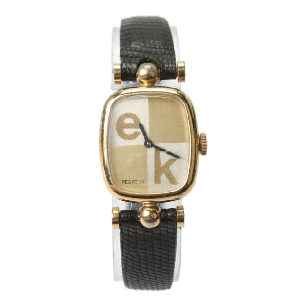 Pedre Womens Vintage Gold Tone Stainless Steel EK Dial Quartz Watch 21.5mm